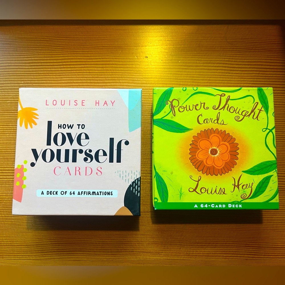 Louise Hay Decks of 64 cards “Power Thought Cards” & “How to Love Yourself”